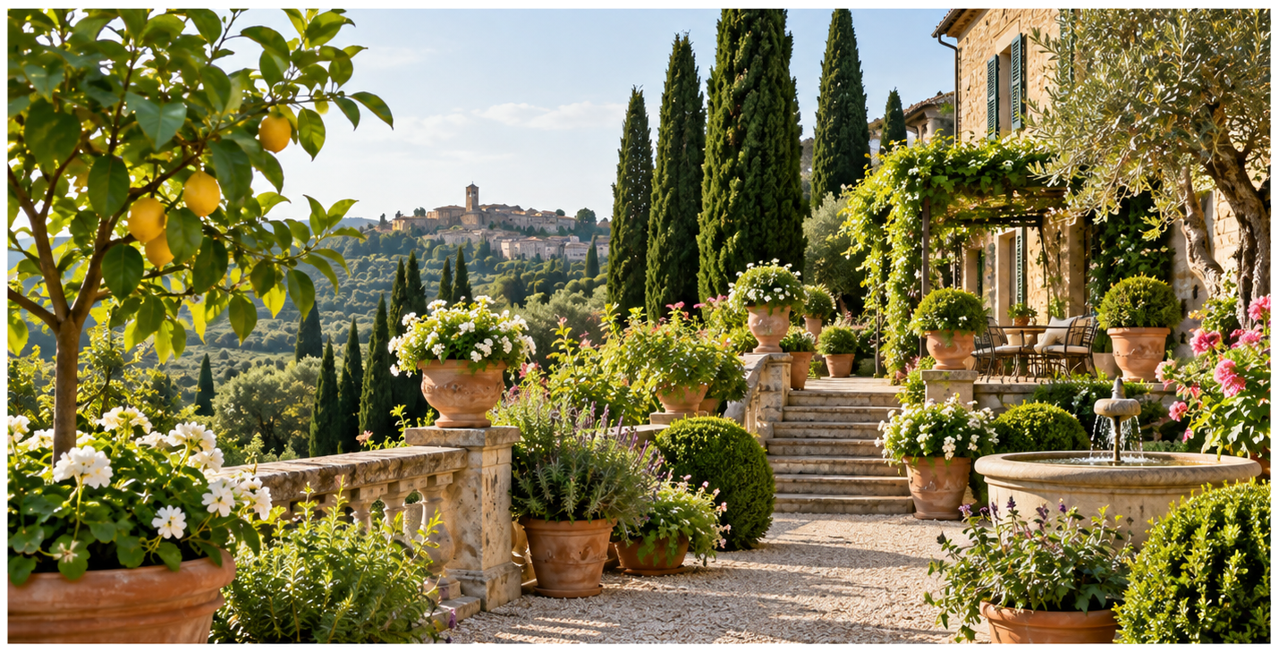 Italian villa gardens: terraces, shade and water